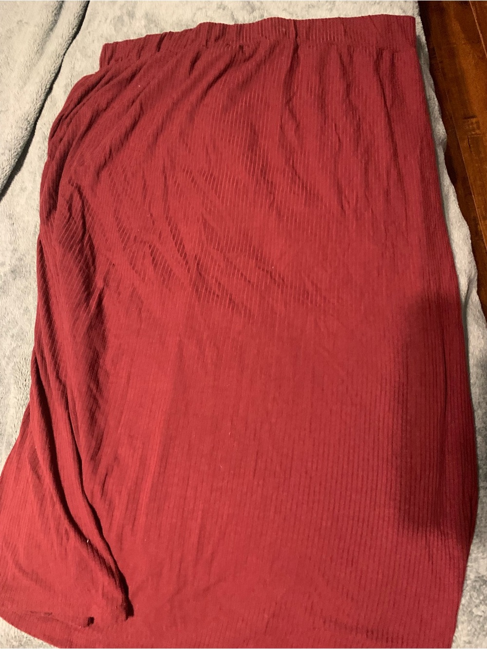 SHEIN Ribbed Maxi Skirt in Burgundy Red